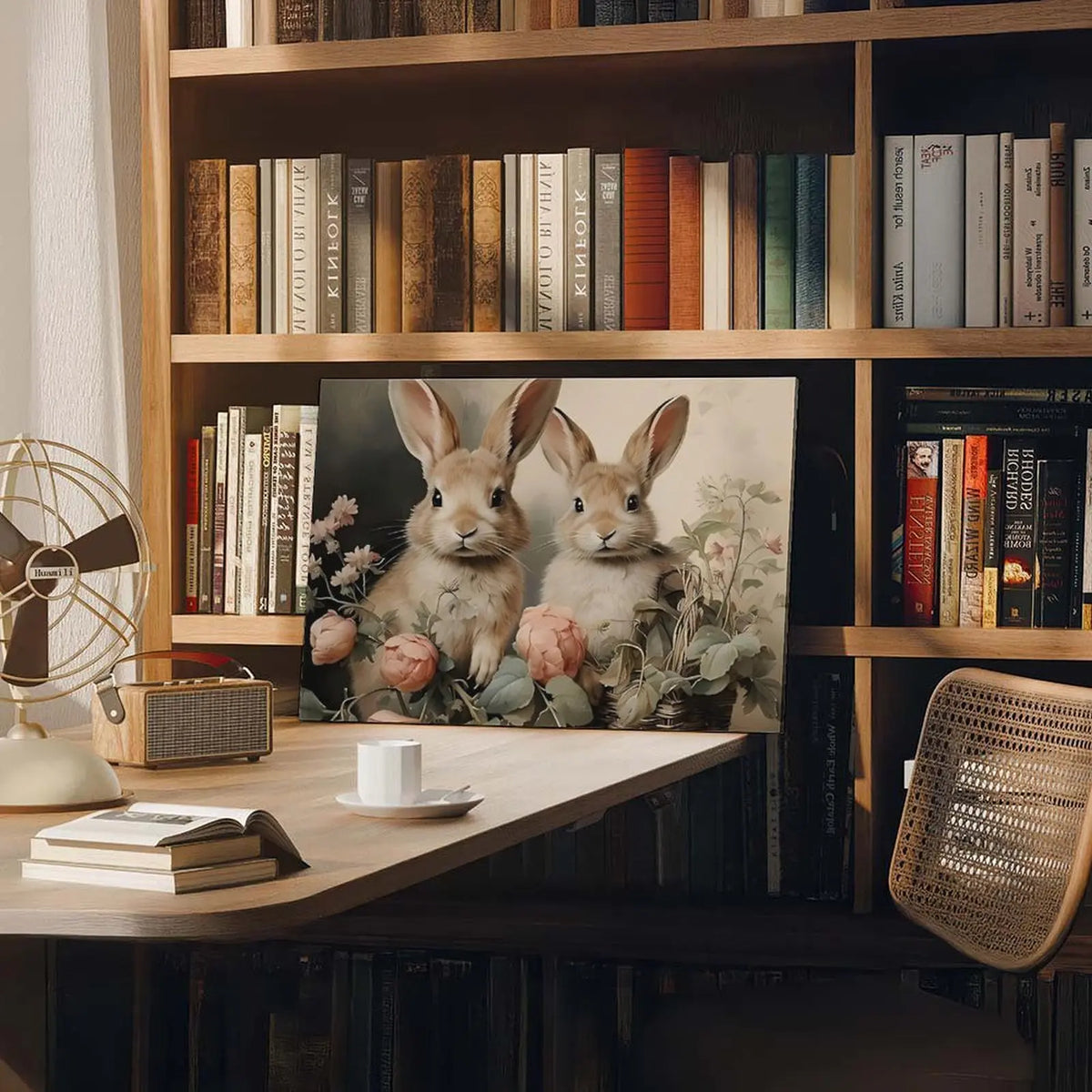 Vintage Easter Bunny Canvas Wall Art – Spring Prints for Your Bedroom, Living Room, or Office