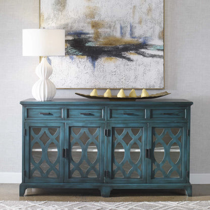 Lagoon Green Wood Credenza