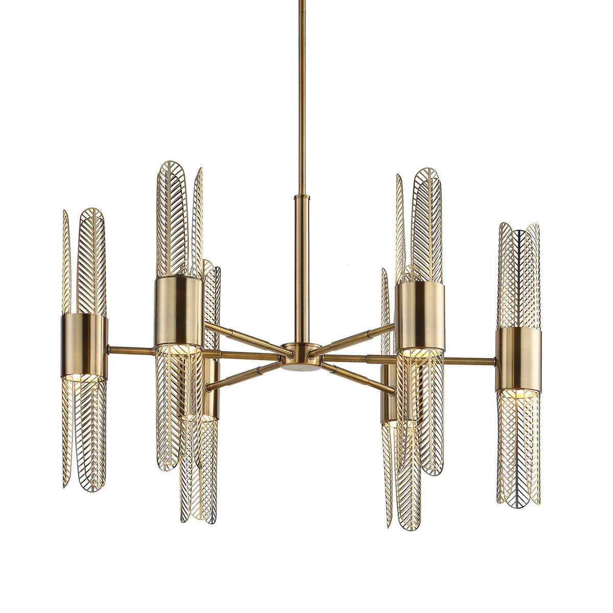 12 Light Brass Chandelier