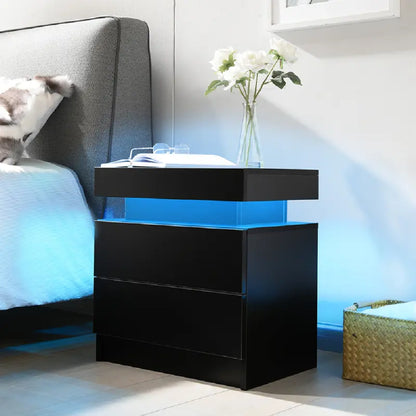 LED Nightstand with 2 Drawers