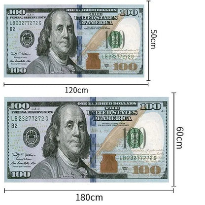 Aisoon 100 Dollar Bill Print Area Rug - Durable, Non-Slip, and Stain-Resistant Indoor Decorative Rug in Two Sizes for Entryways and Bedrooms