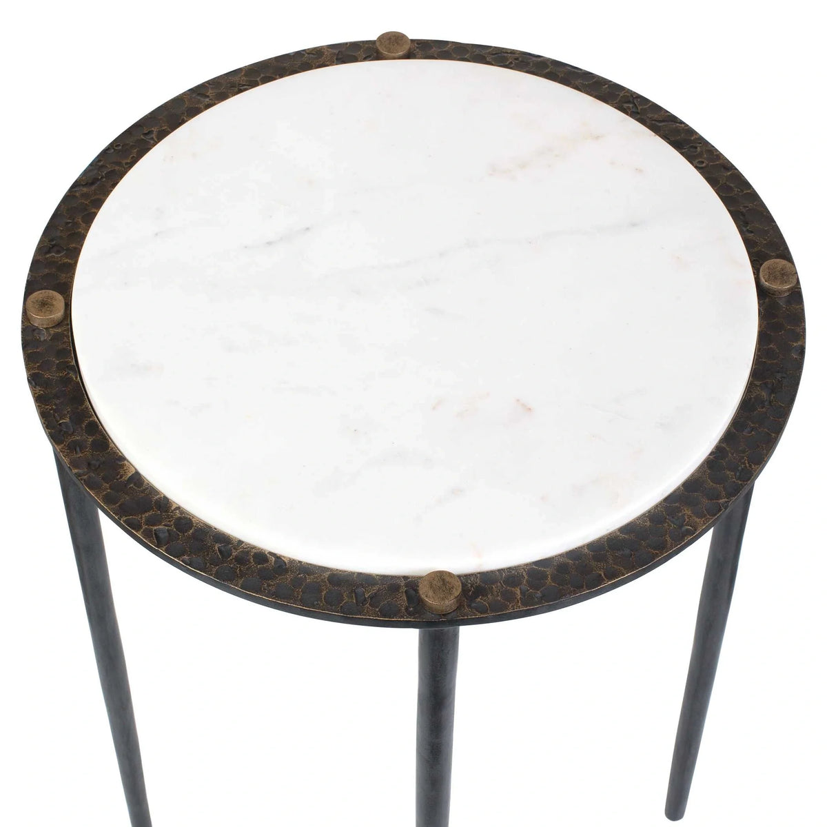 Round White Marble Accent Table