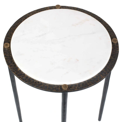 Round White Marble Accent Table