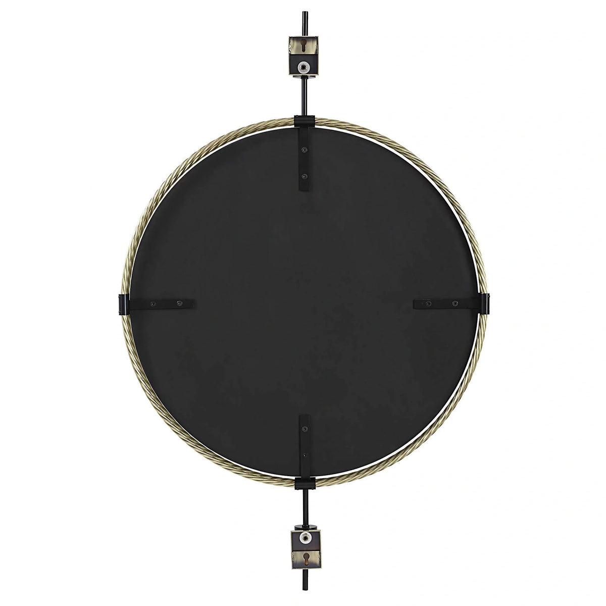 Double Twisted Iron Round Mirror