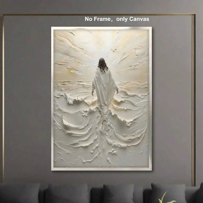Jesus Walking on Water Canvas Poster - Unframed Wall Art for a Serene Room Aesthetic