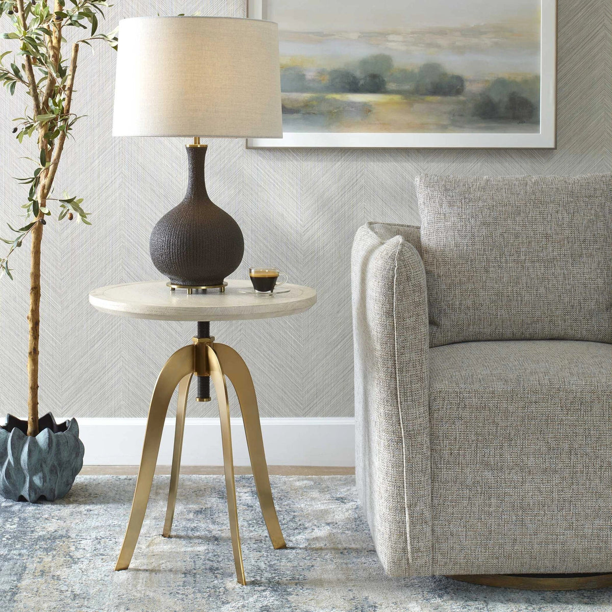 Oak Adjustable Accent Table