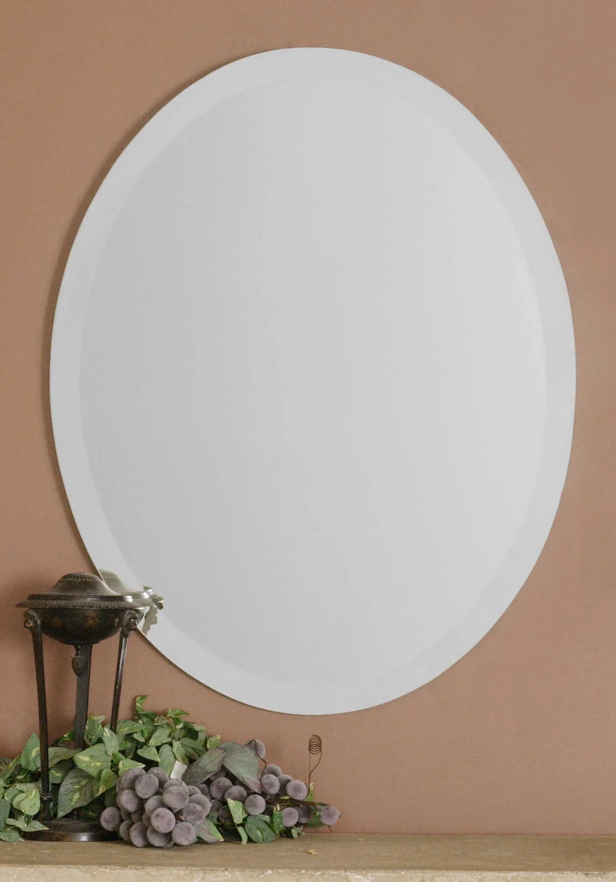 Frameless Oval Vanity Mirror