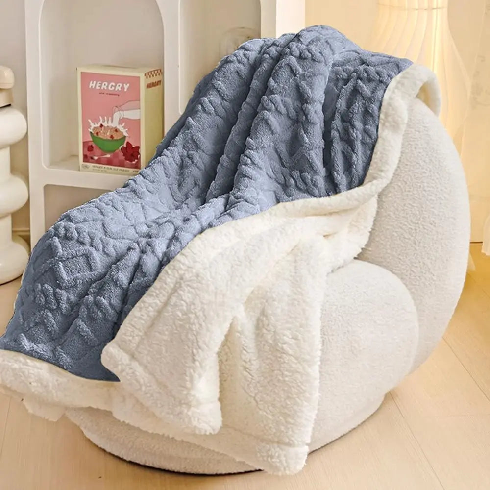 Carlmaya Fluffy Sherpa Blanket, Ultra Soft Fuzzy Throw Blanket for Couch and Bed, Warm Cozy Thick Fleece Blanket, Cute Reversible Plush Throw for Sofa and Bedroom