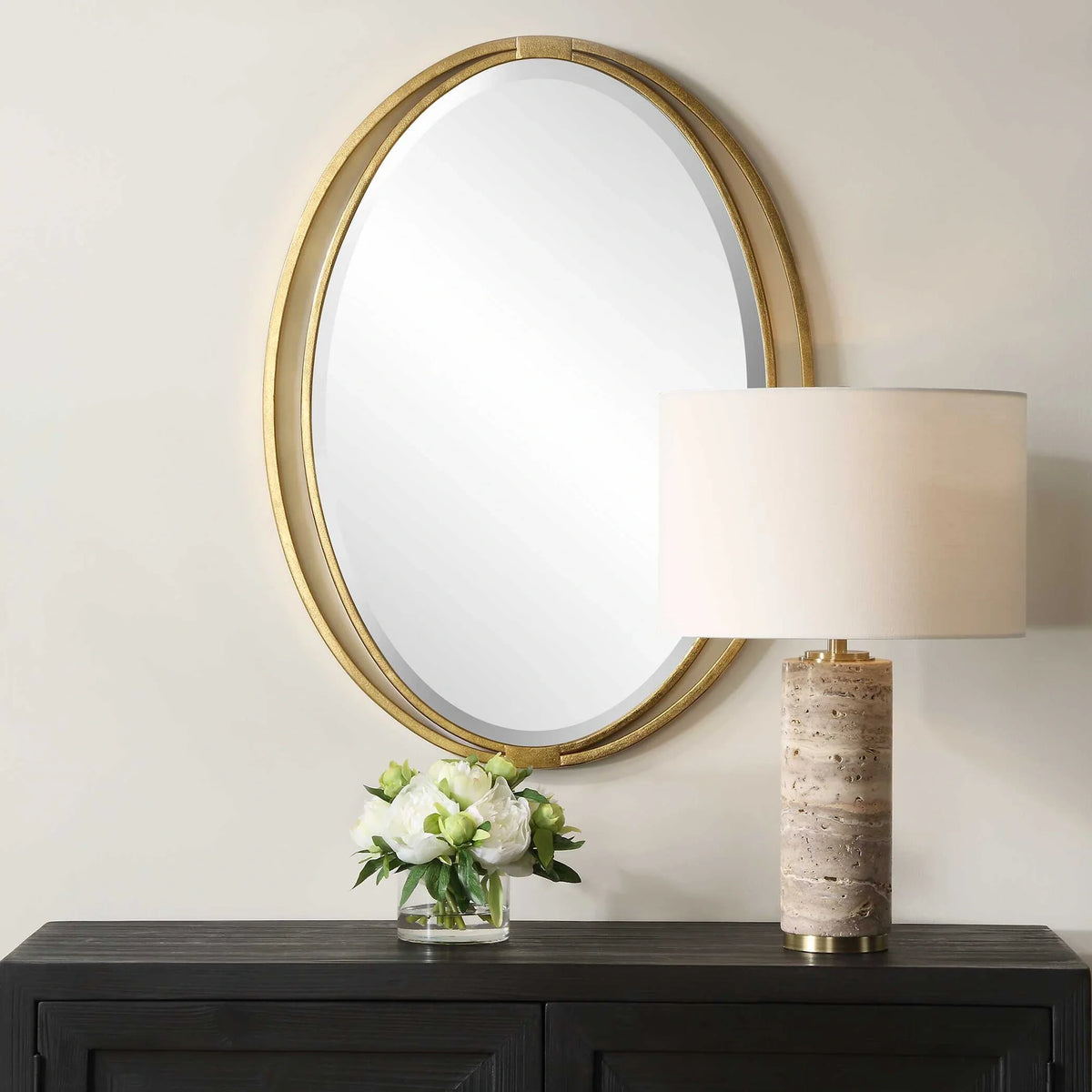 Oval Gold Mirror