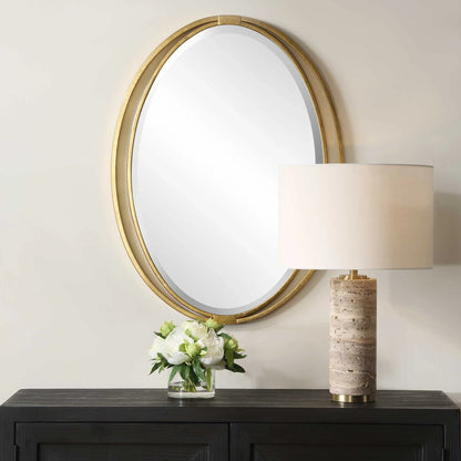 Oval Gold Mirror