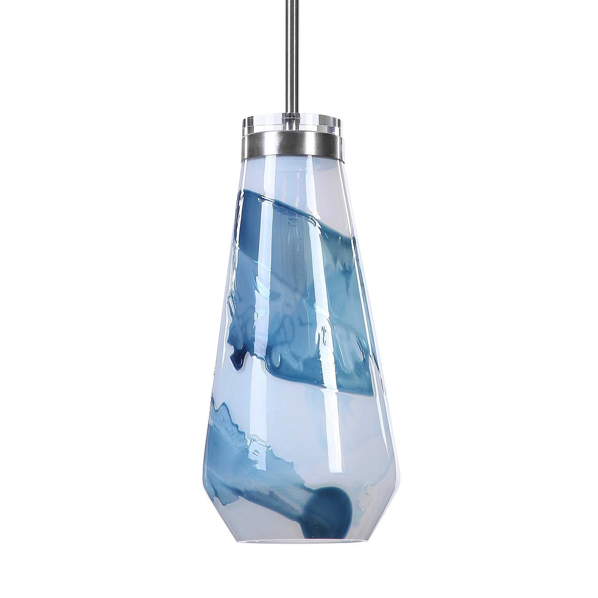 Blue & White 1 Light Mini Pendant