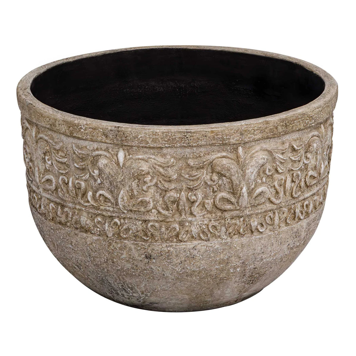 Indoor-Outdoor Scroll Stone Planter