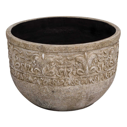 Indoor-Outdoor Scroll Stone Planter