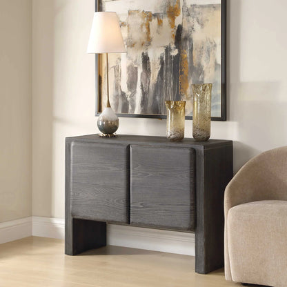 Dark Stain 2 Door Cabinet