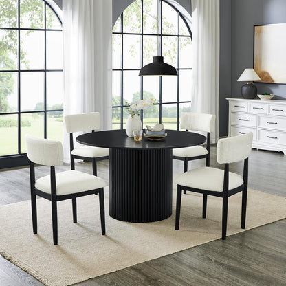 Henriet 48" Black Round Pedestal Dining Table