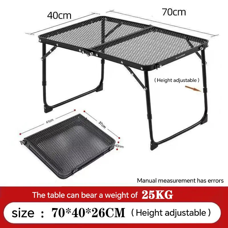 Miaoli Folding Mesh Table | Height-Adjustable, Single or Dual-Wing | Two Sizes