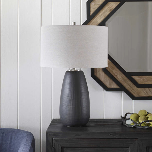 Satin Black Table Lamp