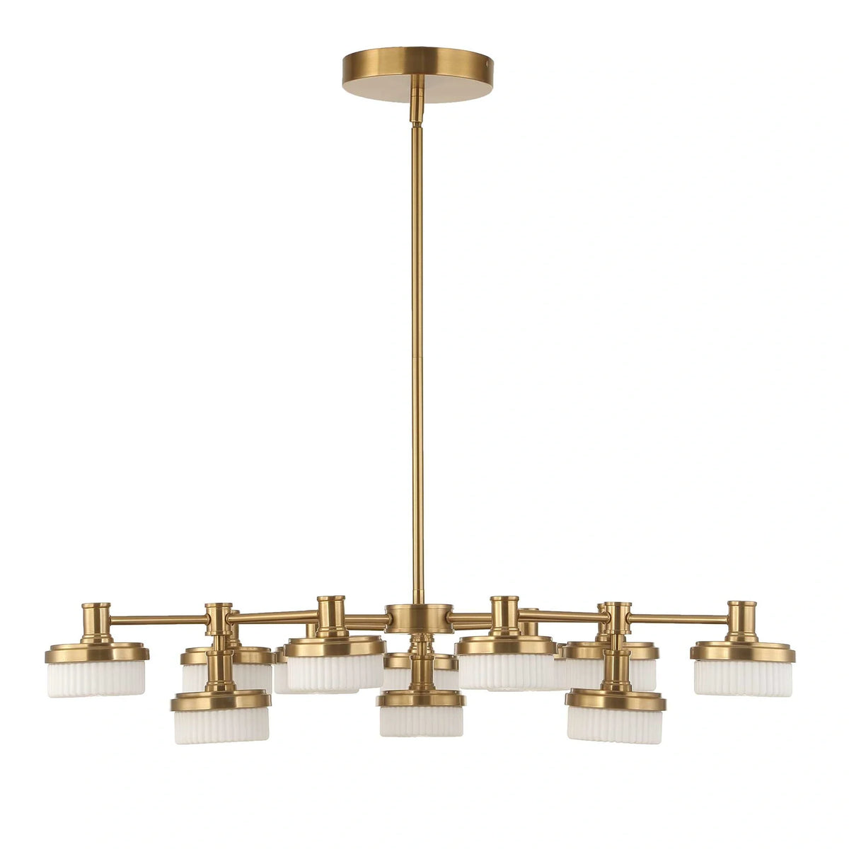 12 Lt LED Brass Chandelier