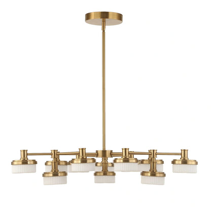 12 Lt LED Brass Chandelier