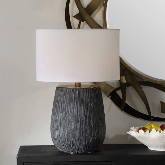 Aged Black Table Lamp