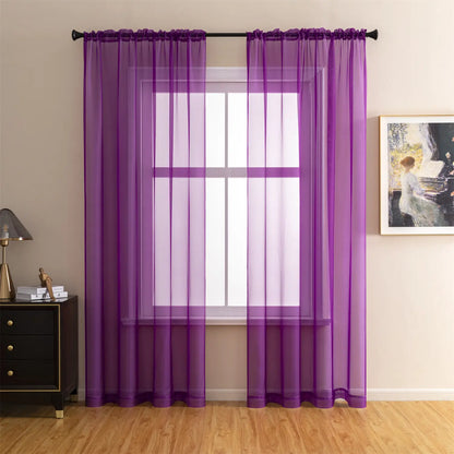 Sheer Curtains for Soft Light Filtering - 2 Rod Pocket Panels in Natural Style for Any Room