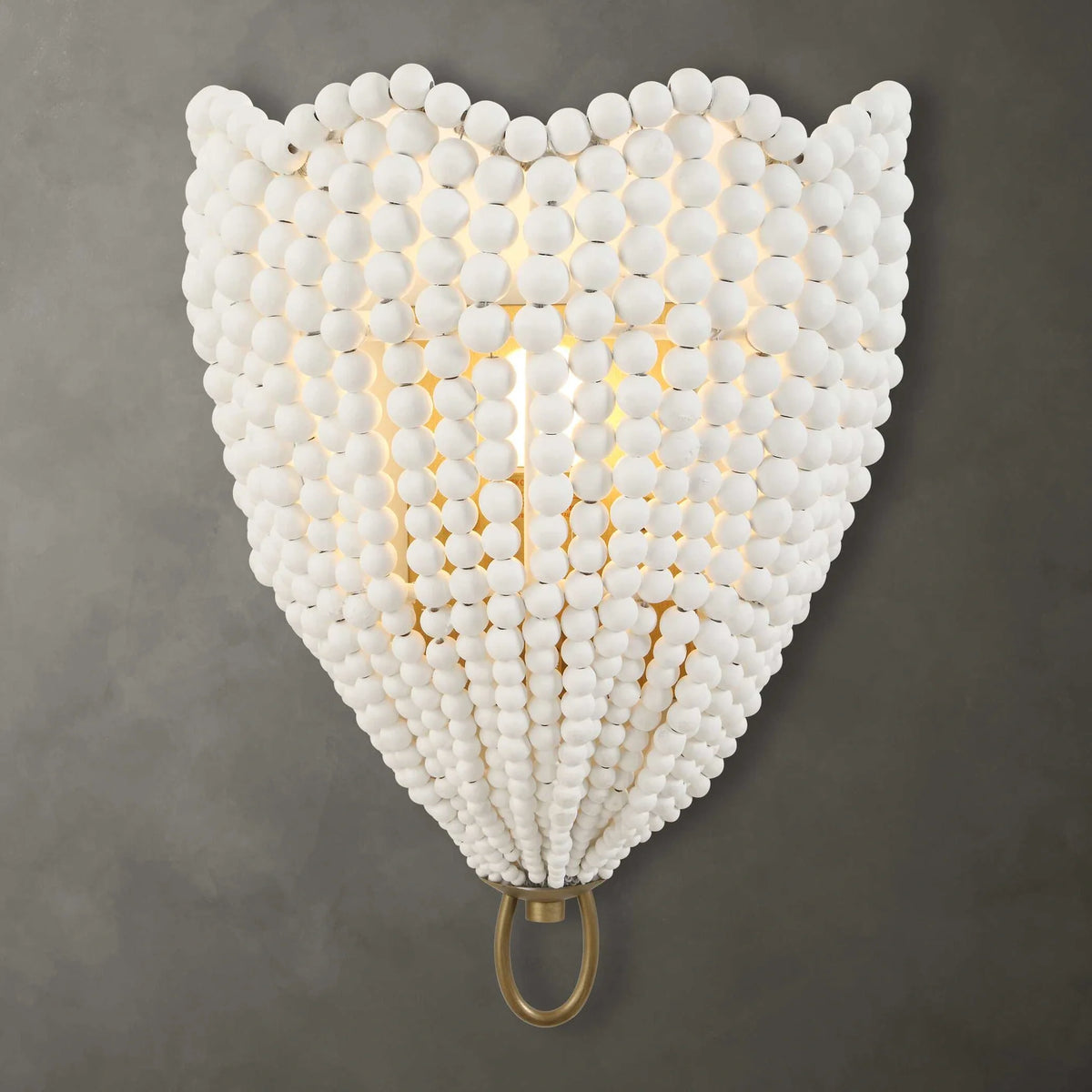 1 Light White Beaded Sconce