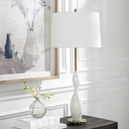 Glossy White Table Lamp