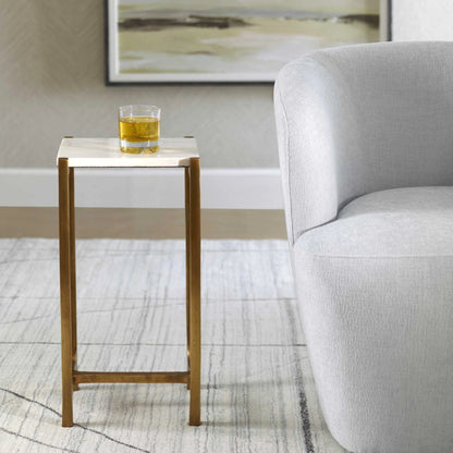White Marble Accent Table