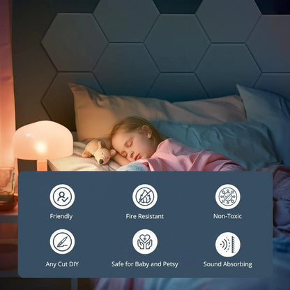 Hexagon Acoustic Panels - 12 Self-Adhesive Soundproof Tiles for Superior Soundproofing and Style
