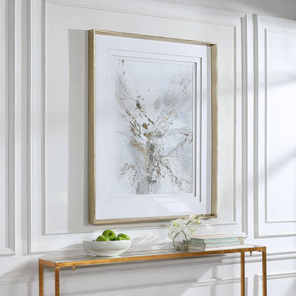 Neutral Gold Leaf Abstract Print
