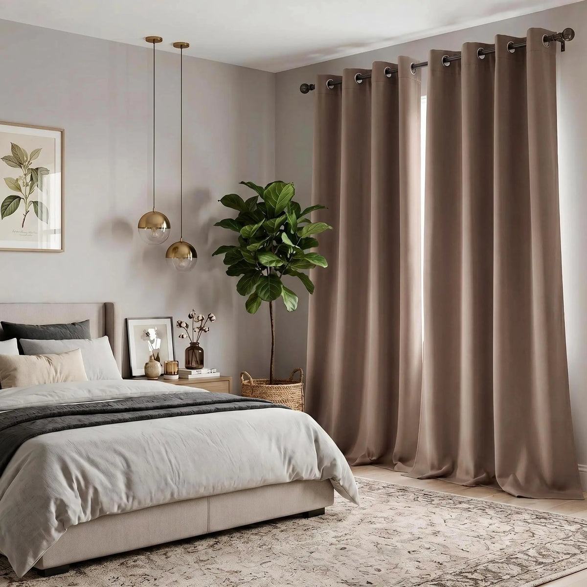 Luxurious 2-Panel Grommet Blackout Curtains - 52"x84" Thermal Insulated Drapes for Ultimate Light Control and Noise Reduction - Perfect for Your Bedroom and Living Room!