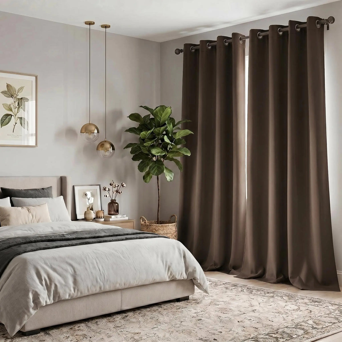 2-Panel 52"x84" Grommet Blackout Curtains - Thermal Insulated, Noise Reducing Drapes for Comfort in Your Bedroom or Living Room