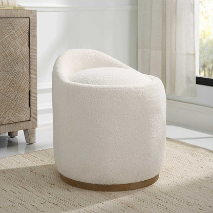 Swivel Sheepskin Ottoman