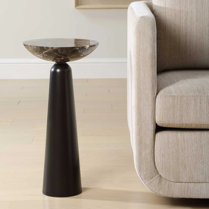 Brown Marble Accent Table