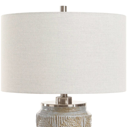 Dusty Gray Etched Table Lamp
