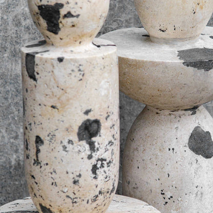Limestone Tower Sculptures, Set of 2