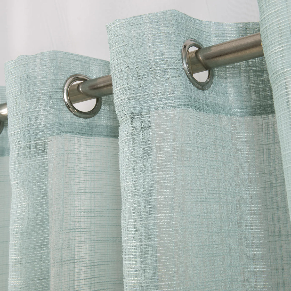 Curtain Club, 2-Piece Set 52X95 Inches, Solid Color Slub Yarn Fabric Curtain, Lightweight, Light Transmitting, Grommet Top Design, Premium Grade, Decorative, Suitable for Living Room, Bedroom, Study and Kitchen, L12, Curtains, Window Curtains