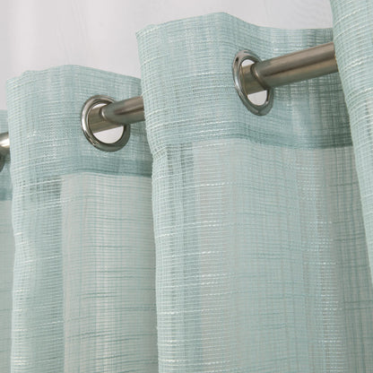 Curtain Club, 2-Piece Set 52X95 Inches, Solid Color Slub Yarn Fabric Curtain, Lightweight, Light Transmitting, Grommet Top Design, Premium Grade, Decorative, Suitable for Living Room, Bedroom, Study and Kitchen, L12, Curtains, Window Curtains