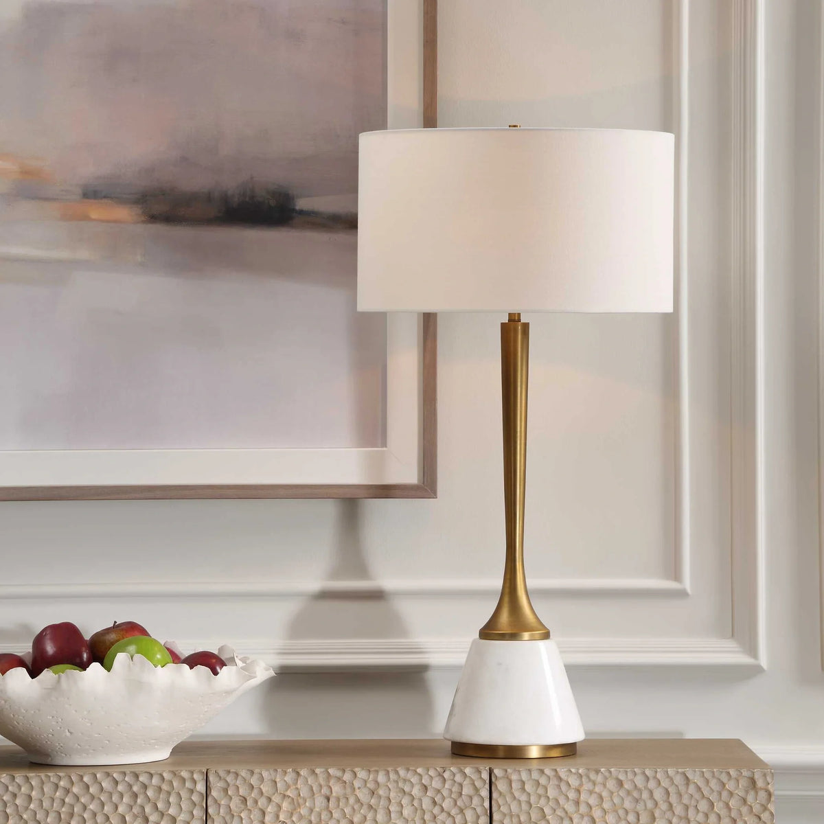 White Marble Table Lamp