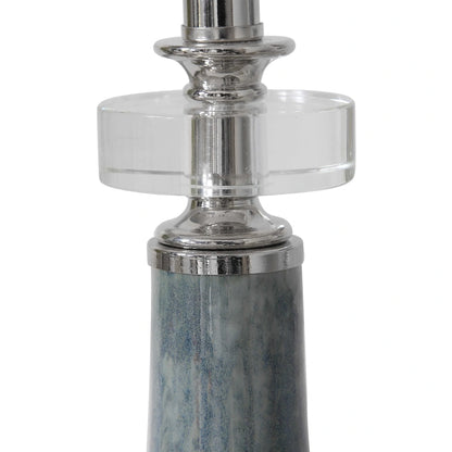 Mottled Blue Ceramic Buffet Lamp