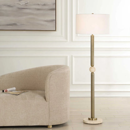 Gold Travertine Floor Lamp