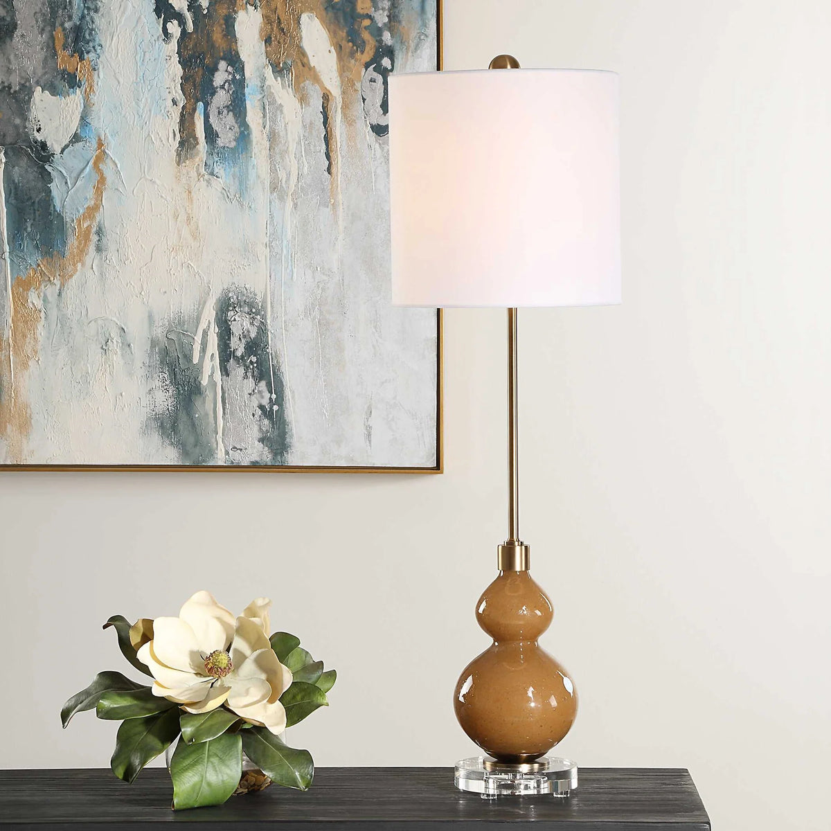 Caramel Glass Buffet Lamp