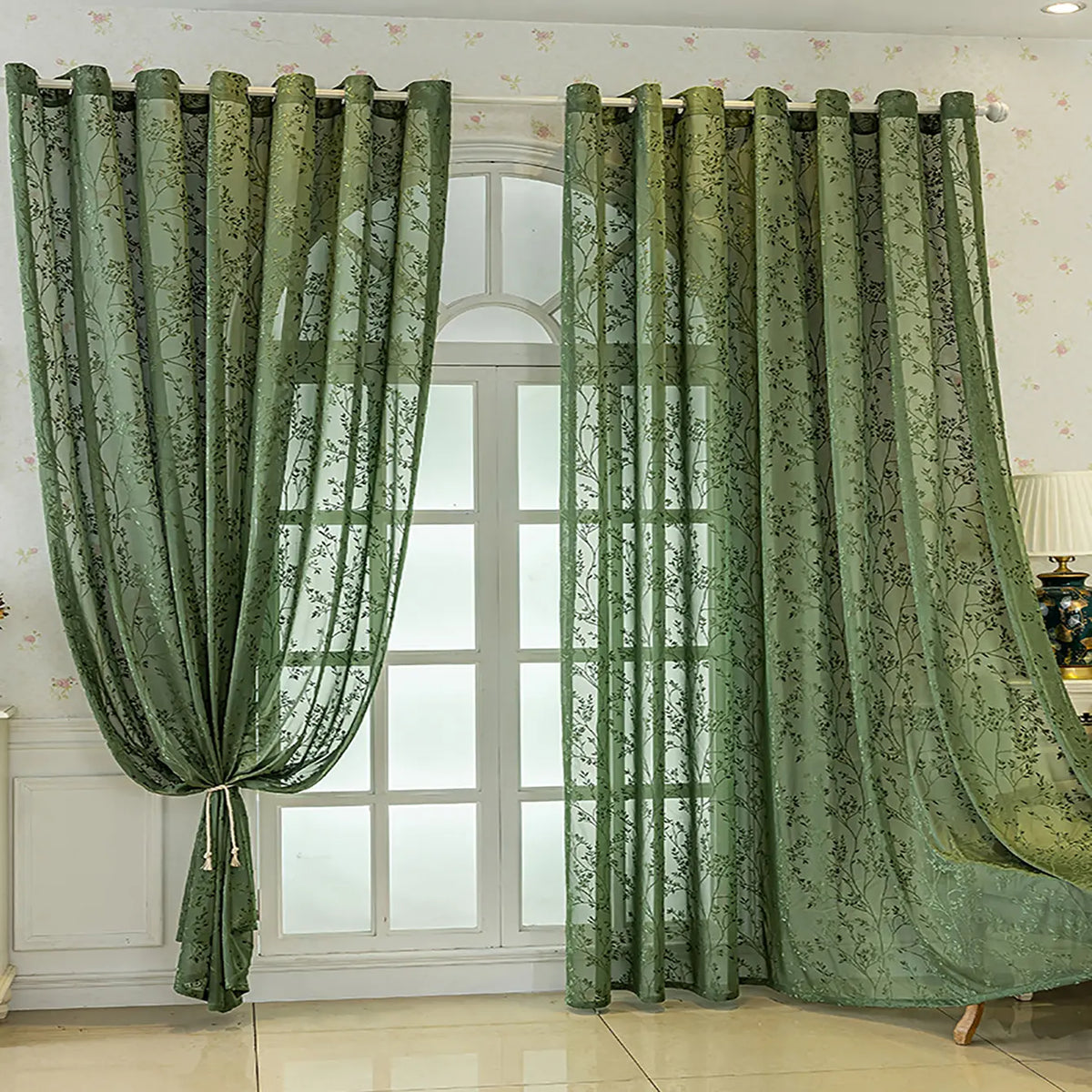 American Luxury Embroidered Vintage Window Curtains