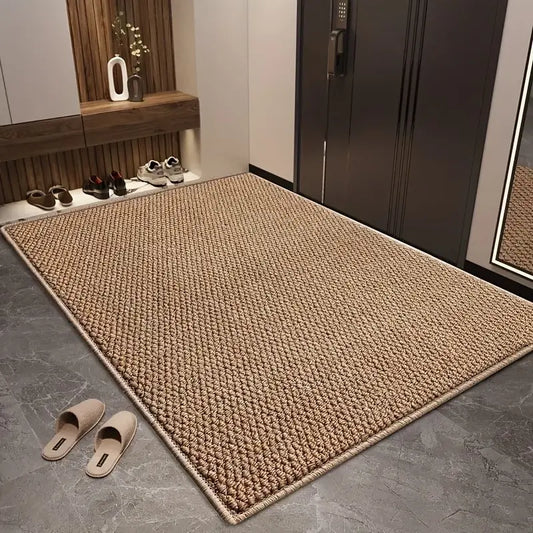 Absorbent Non-Slip Kitchen Floor Mat in Camel | Knotted Pile with Grip Backing | Three Sizes for Kitchen, Entryway & Laundry