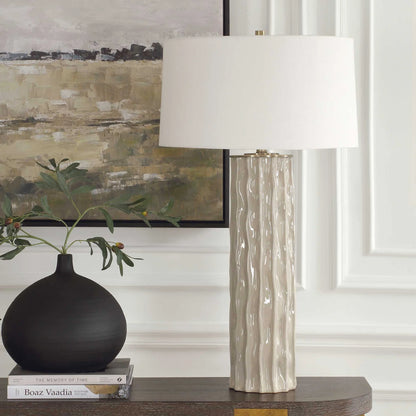 Taupe Gray Organic Table Lamp