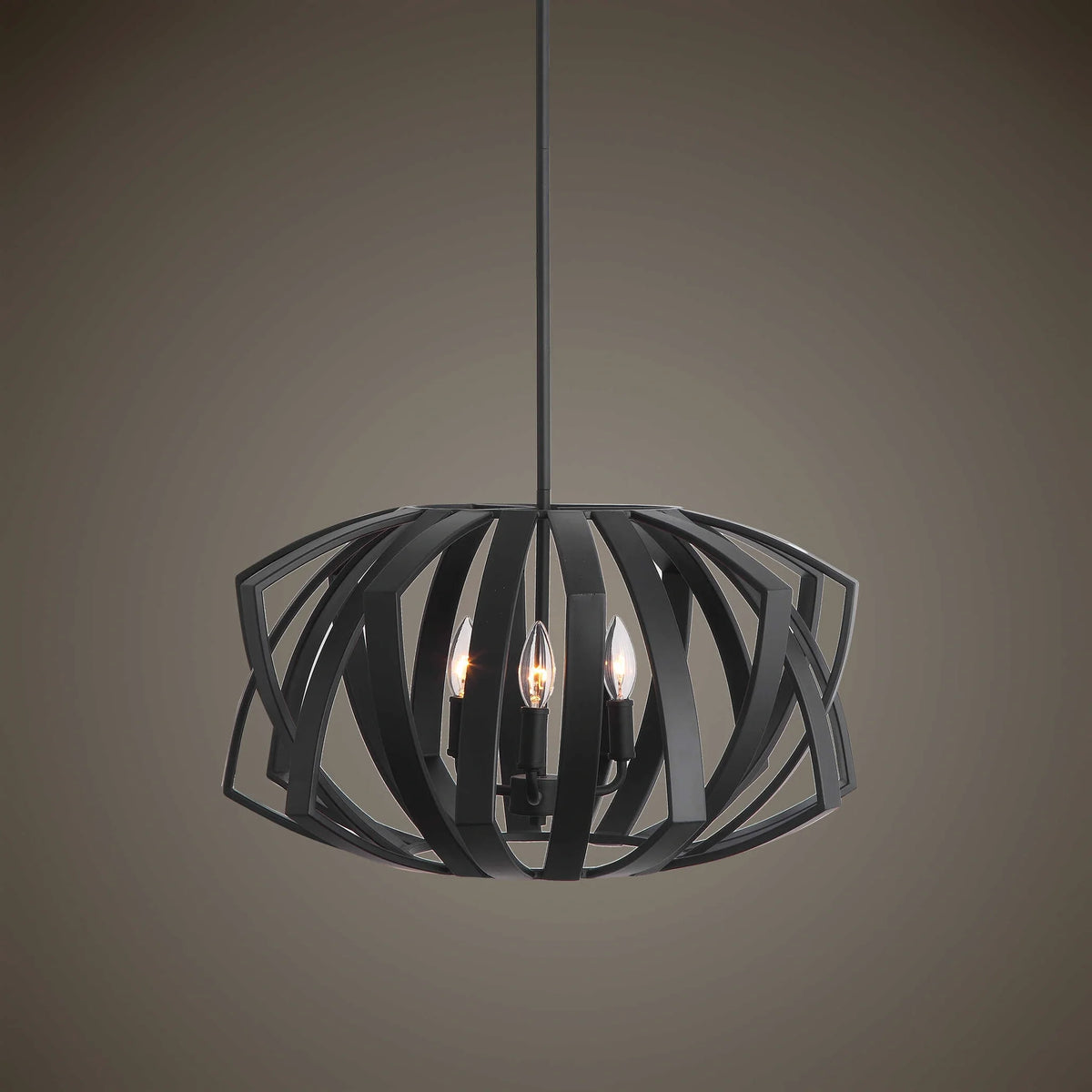Black Geometric 3 Light Pendant