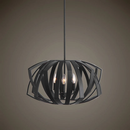 Black Geometric 3 Light Pendant
