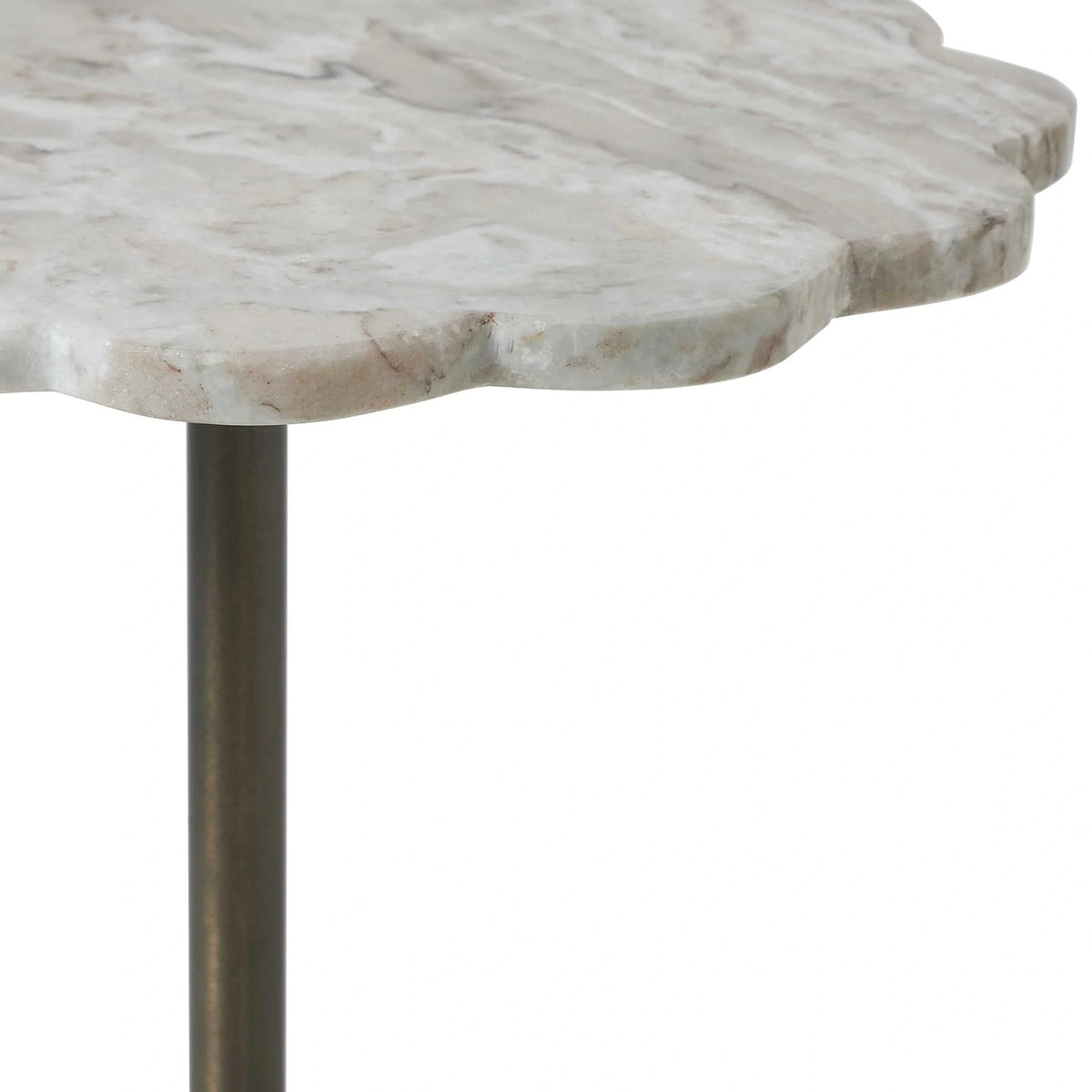 Scalloped Marble Drink Table
