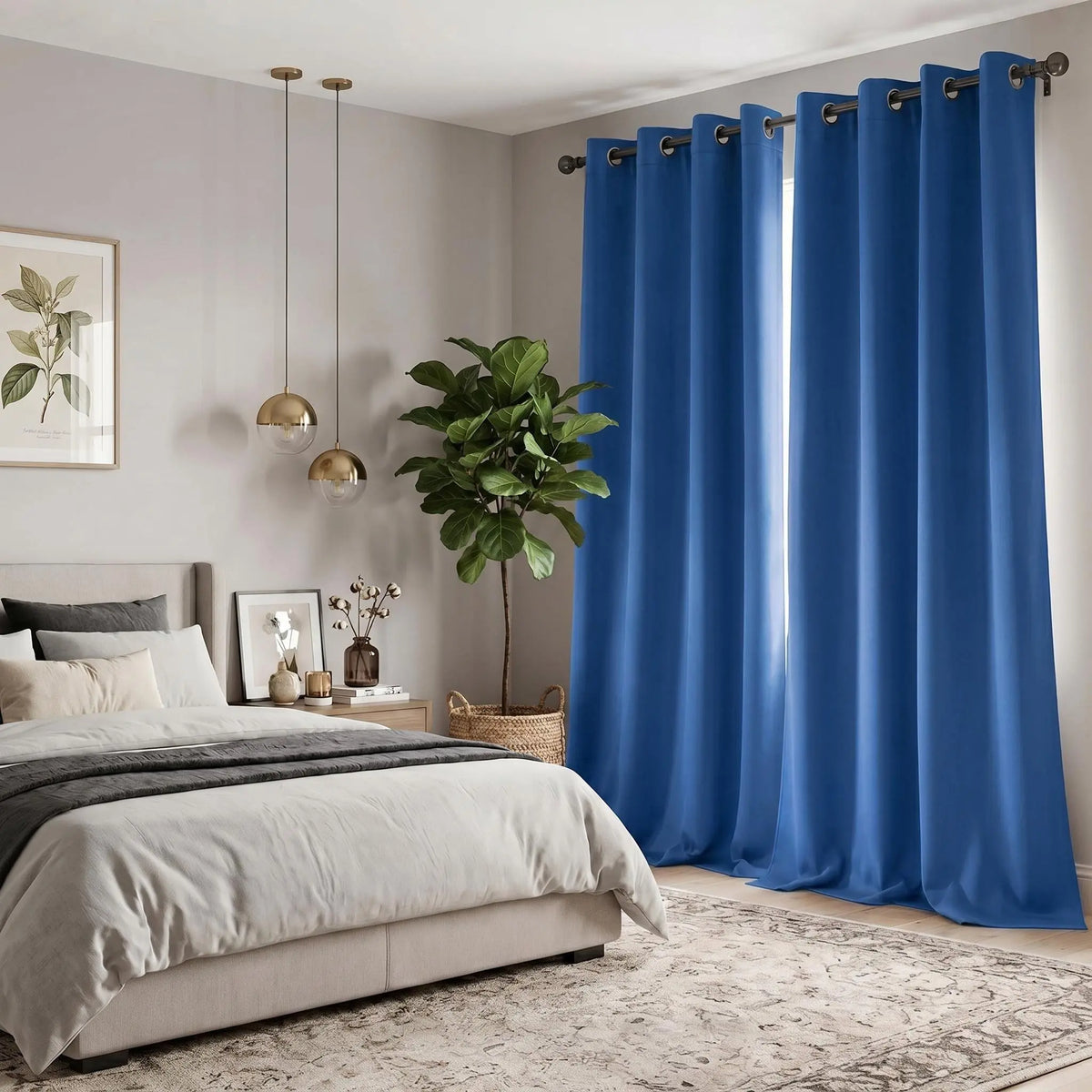 Luxurious 2-Panel Grommet Blackout Curtains - 52"x84" Thermal Insulated Drapes for Ultimate Light Control and Noise Reduction - Perfect for Your Bedroom and Living Room!