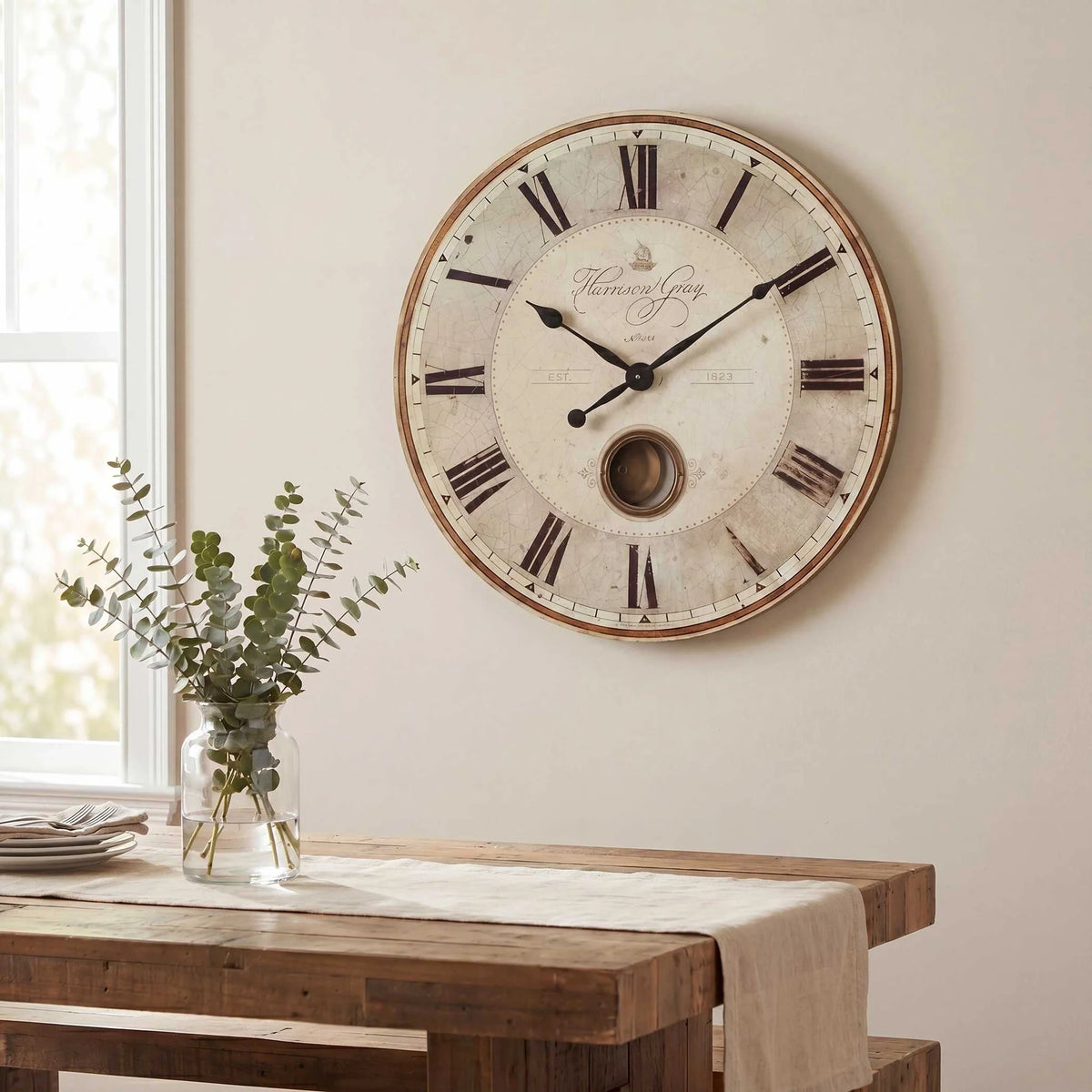 Weathered Gray Wall Clock